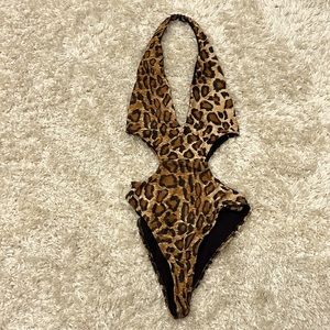 Cheetah one piece swimsuit